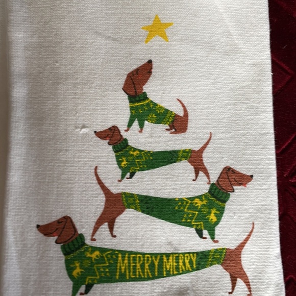 Dachshund holiday kitchen towels - Picture 3 of 6